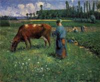 Pissarro, Camille - Girl Tending a Cow in a Pasture